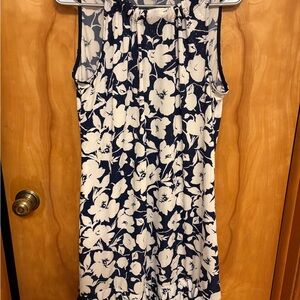 MSK Navy and White Floral Mini Dress